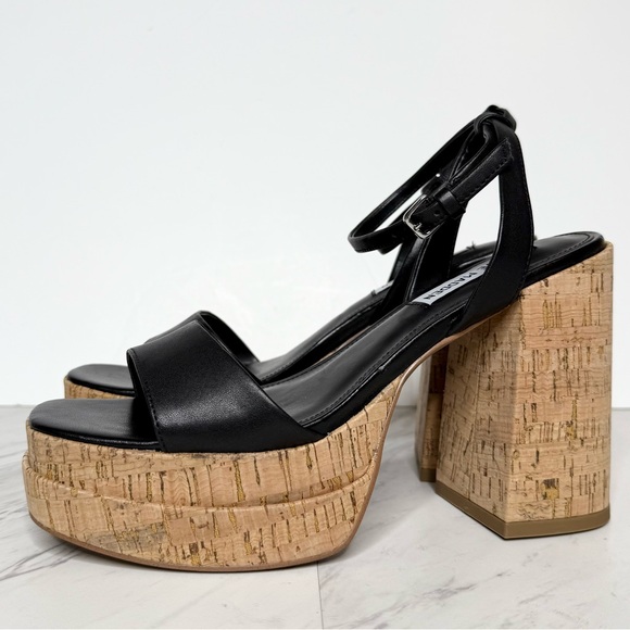 Steve Madden Warped Cork Platform Heeled Sandal 9M